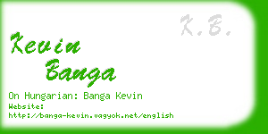 kevin banga business card